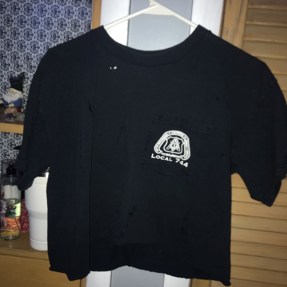 Destructed Local 744 Carpenters Crop Top